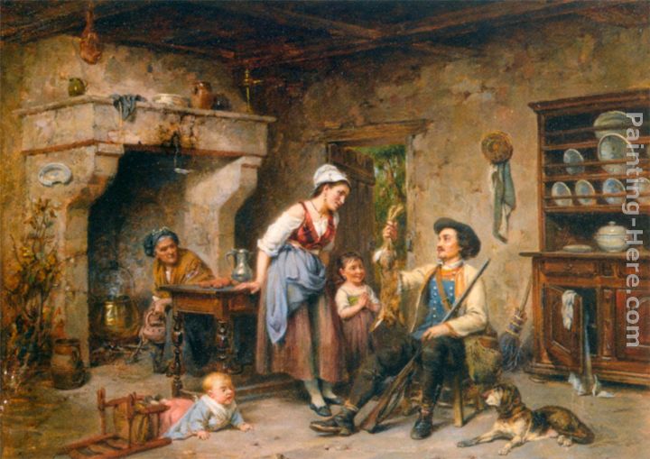 The Huntsman's Home Coming painting - Leon Caille The Huntsman's Home Coming art painting